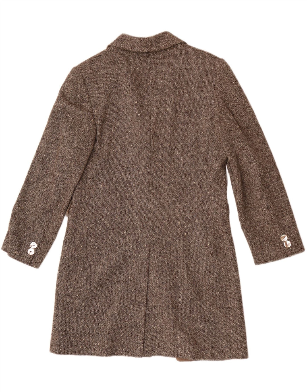 Vintage overfrakke til kvinder UK 10 Small Beige Flecked Uld