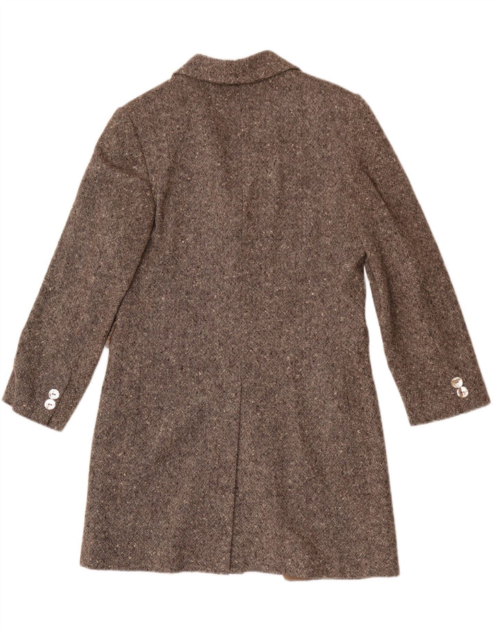Vintage overfrakke til kvinder UK 10 Small Beige Flecked Uld