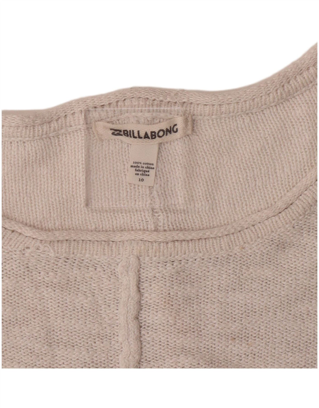 Billabong Dame Boat Neck Jumper Sweater UK 10 Lille Pink Stribet Bomuld