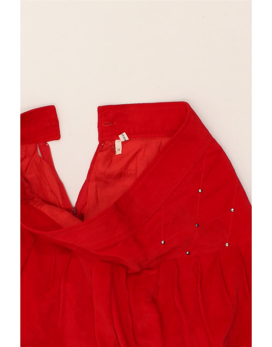 VINTAGE Womens A-Line Skirt W24 XS Red Cotton Vintage Vintage and Second-Hand Vintage from Messina Hembry 