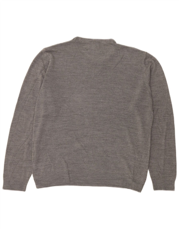 Marks & Spencer Herre Regular Fit Crew Neck Jumper Sweater XL Grå Akryl