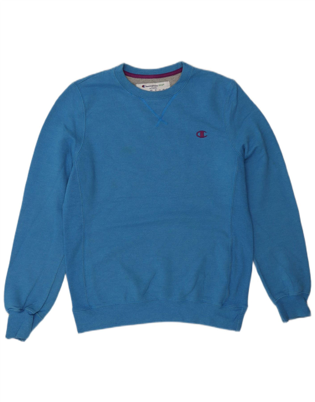CHAMPION Dame Sweatshirt Jumper UK 14 Medium Blue Bomuld