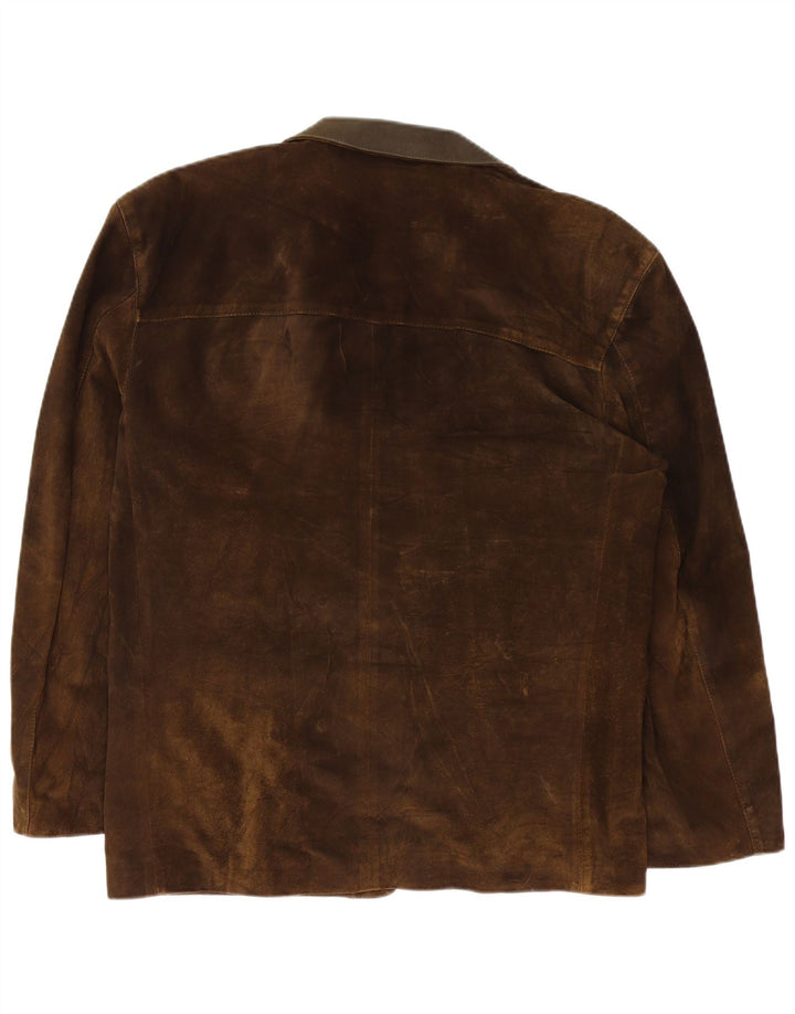 Vintage herre 2 knap ruskind blazerjakke IT 54 2XL Brun