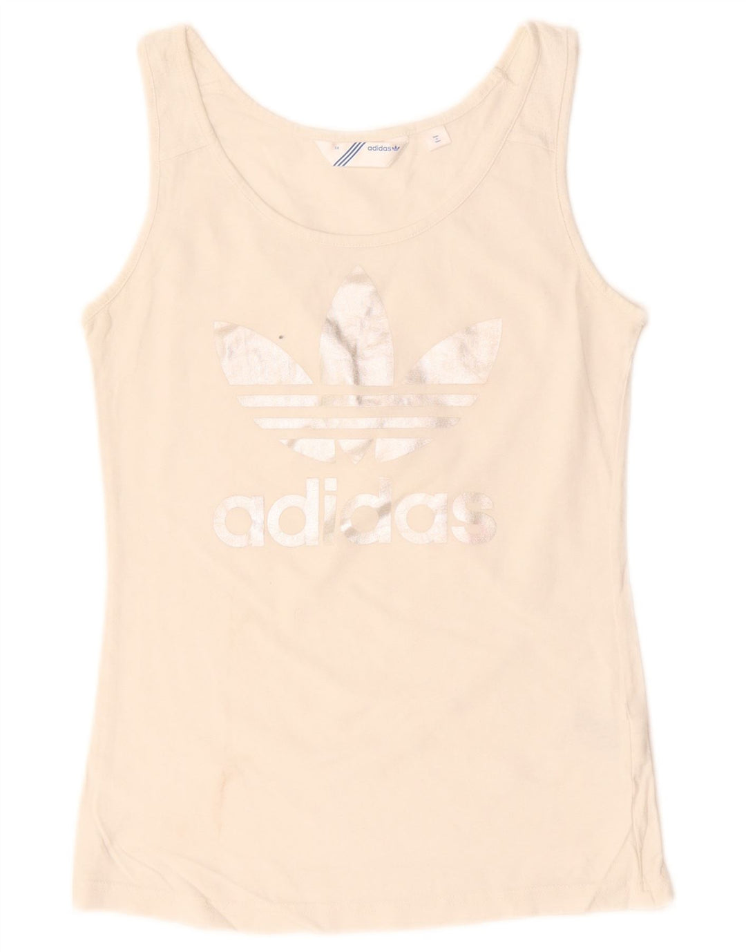 Adidas Dame Grafisk Vest Top IT 38 XS Hvid Bomuld