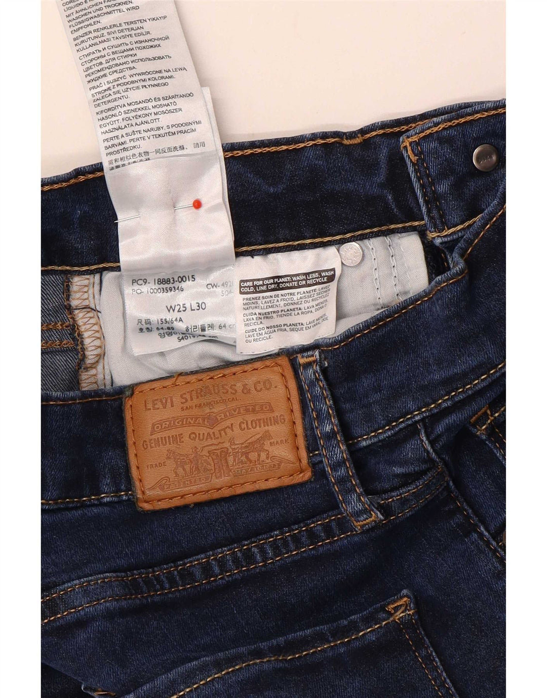 Levi's Womens 724 Højtaljede lige jeans W25 L30 Marineblå polyester