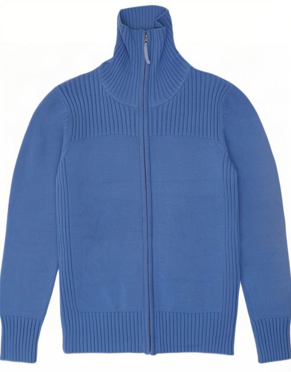 Marks & Spencer Dame Cardigan Sweater med fuld lynlås UK 16 Stor Blå Bomuld