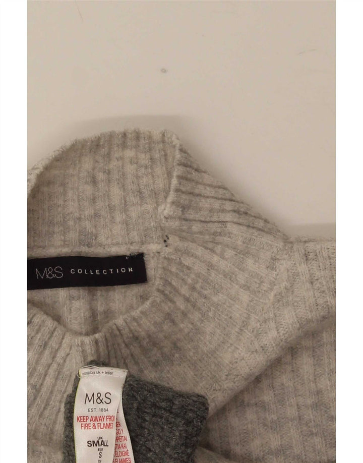 Marks & Spencer Dame Turtle Neck Jumper Sweater UK 10 Small Grey