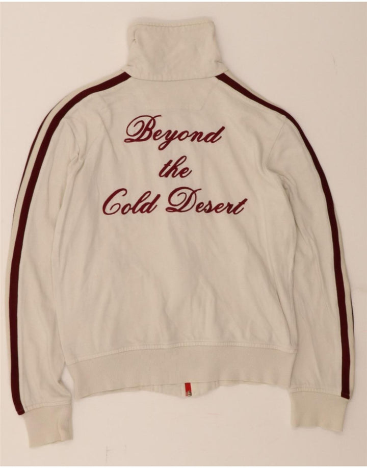 GAS Womens Graphic Tracksuit Top Jacket UK 16 Large White Vintage Gas and Second-Hand Gas from Messina Hembry 