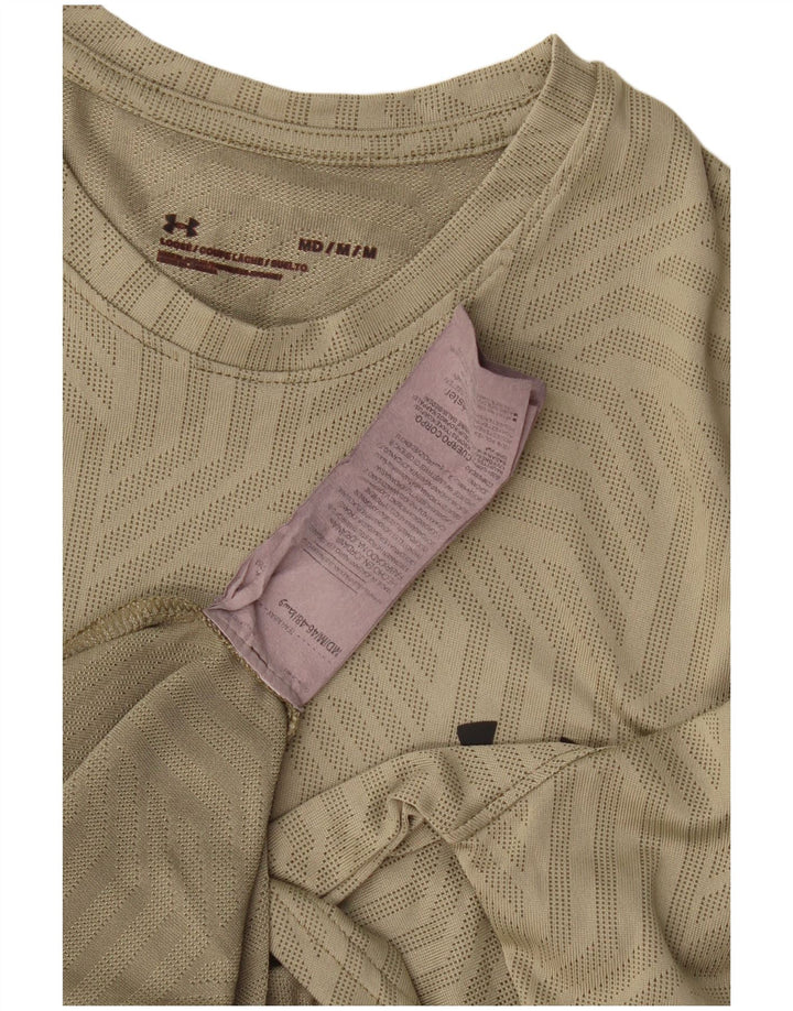 Under Armour Herre T-Shirt Top Medium Khaki Geometrisk Polyester