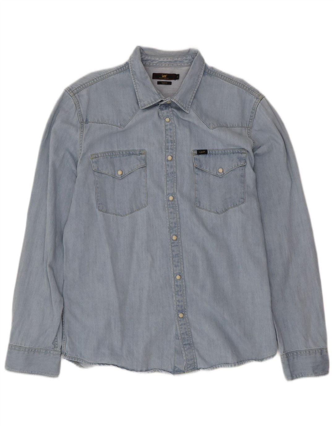 LEE Herre Slim Fit Denim Shirt XL Blå Bomuld