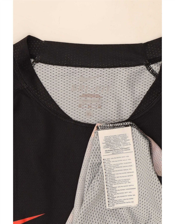 Nike Herre Dri Fit Grafisk T-Shirt Top XL Sort Polyester