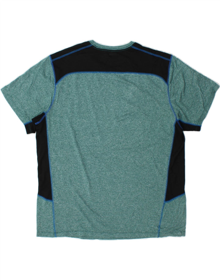 EDDIE BAUER Mens T-Shirt Top Large Blue Colourblock Polyester Vintage Eddie Bauer and Second-Hand Eddie Bauer from Messina Hembry 