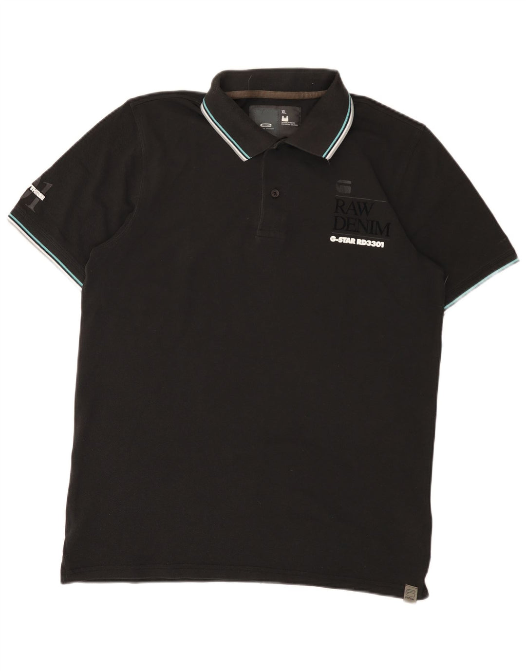 G-Star Herre grafisk poloshirt XL sort bomuld