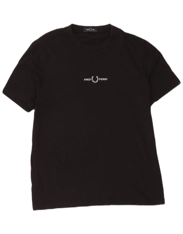 Fred Perry Herre T-Shirt Top Stor Sort Bomuld