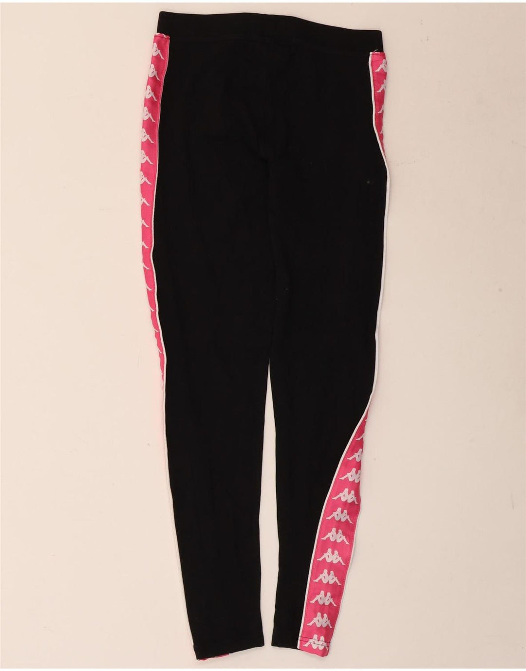 Kappa Dame Grafiske Leggings UK 14 Medium Sort