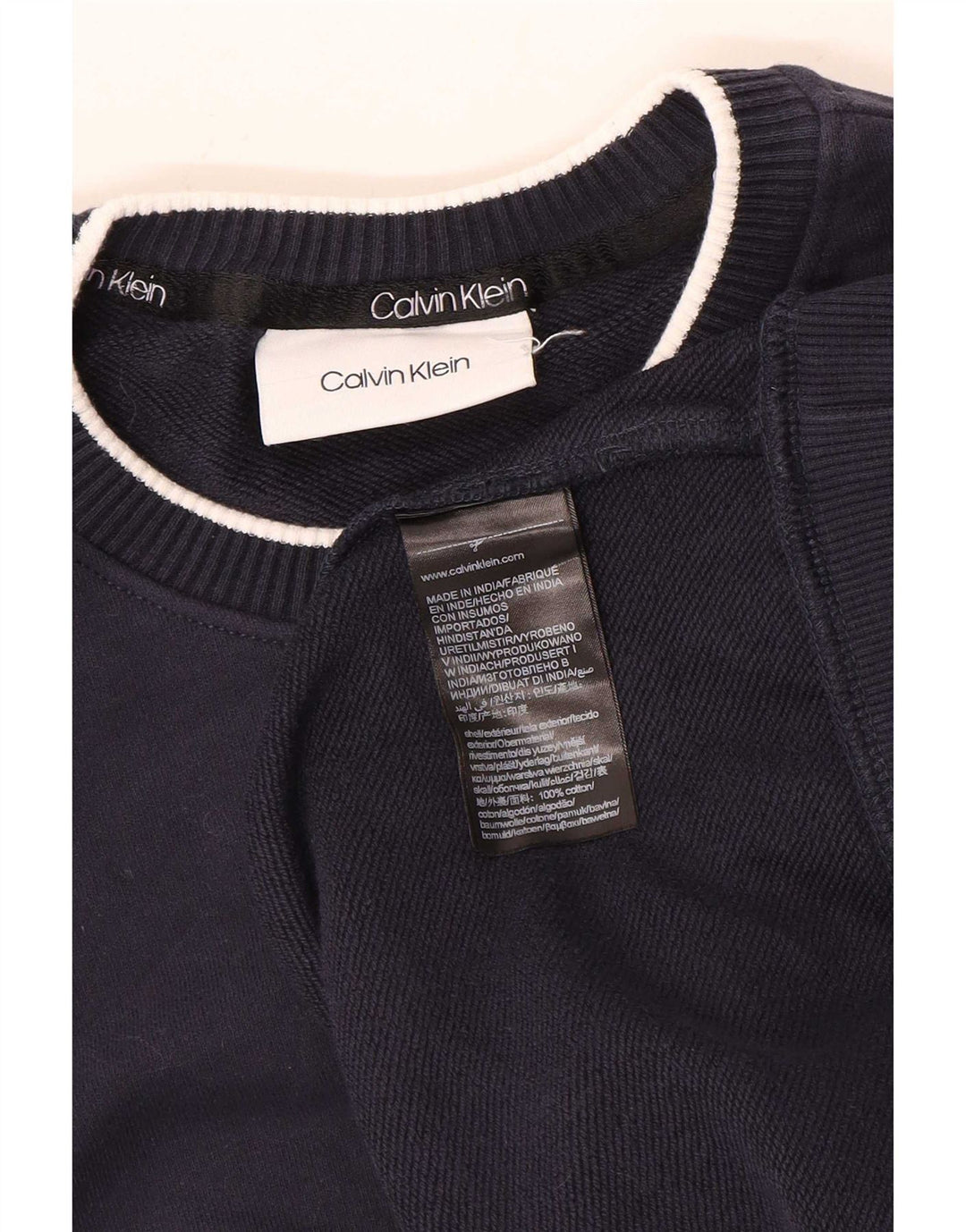Calvin Klein Herre sweatshirt Jumper Medium Navyblå Bomuld