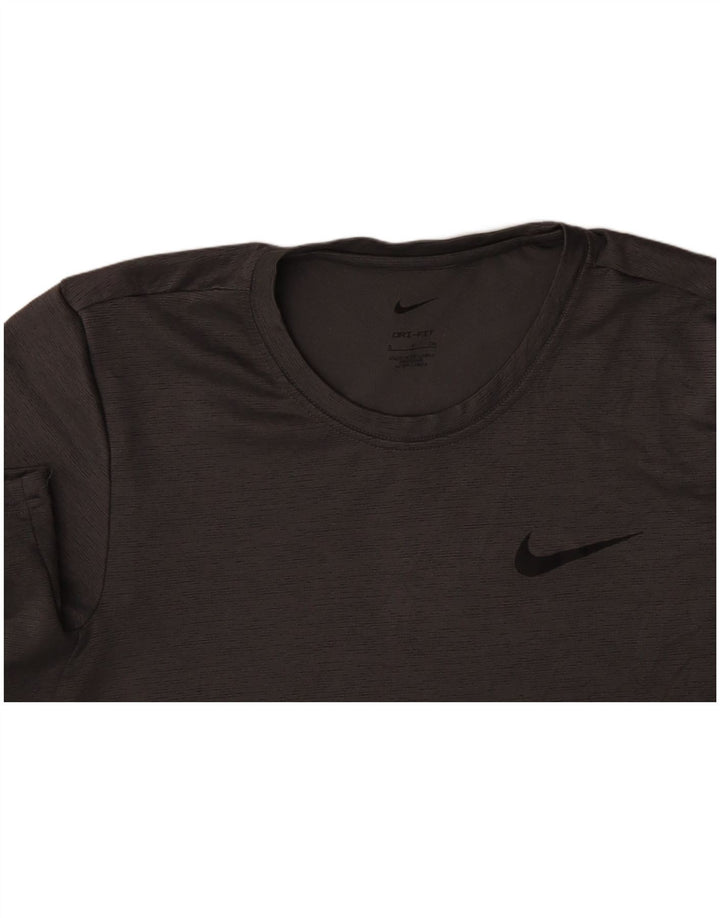 NIKE Dri Fit T-shirt top til mænd, lille grå polyester