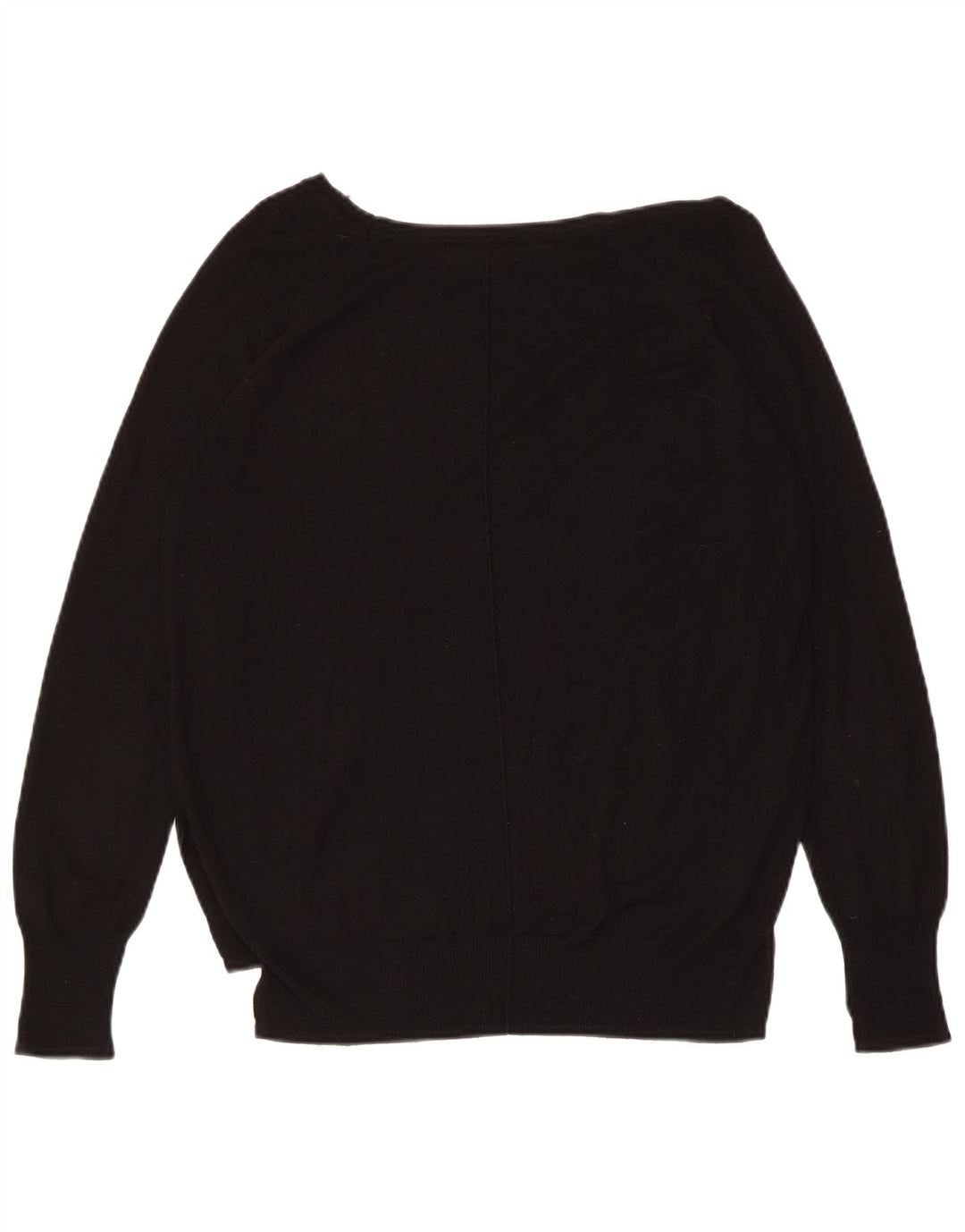 ZARA Dame Boat Neck Jumper Sweater UK 14 Large Sort Syntetisk