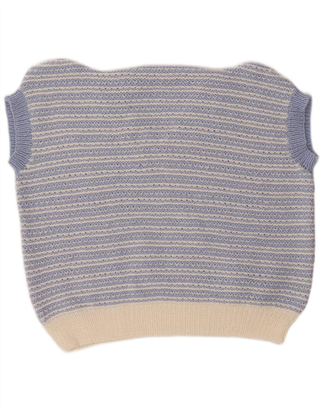 VINTAGE Dame Vest Tank Top UK 18 XL Blå Stribet