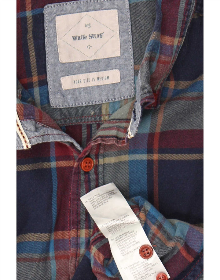 White Stuff Herre Flanell Shirt Medium Navyblå Plaid Bomuld