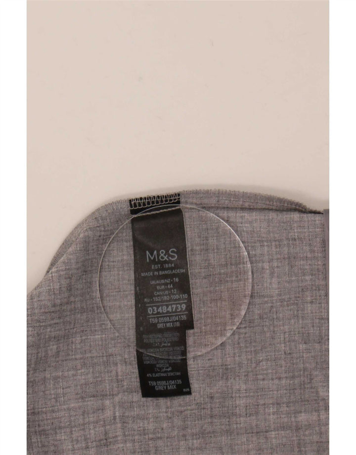 Marks & Spencer Dame 3/4 ærmet åben blazerjakke UK 16 Large Grå