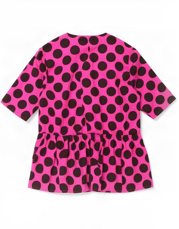 Pierre Cardin Dame Kortærmet Cardigan Top UK 12 Medium Pink Spotted