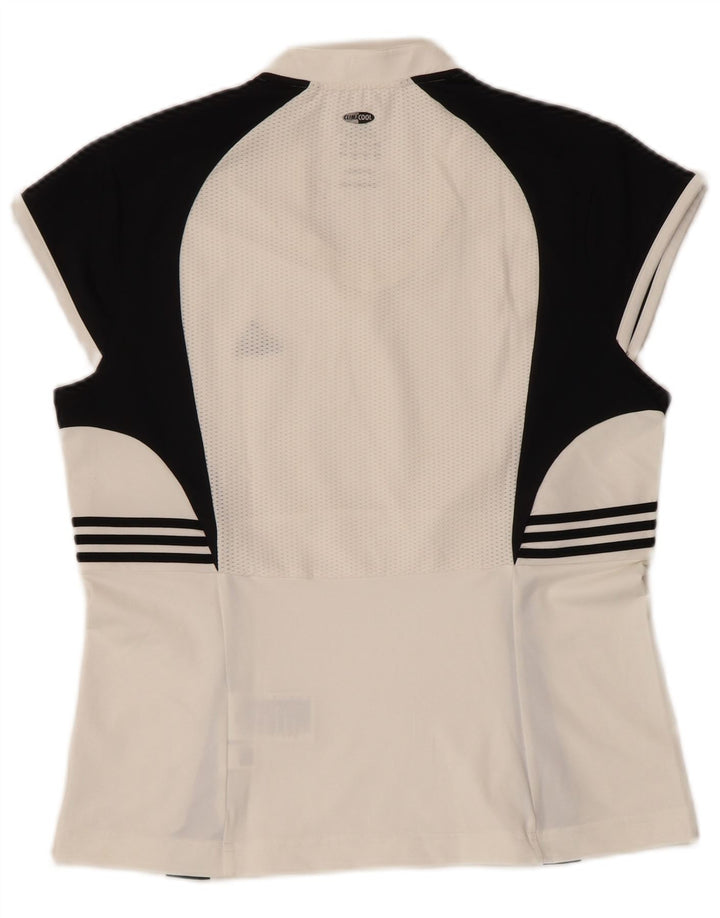 Adidas Womens Climacool T-Shirt Top UK 16 Large White Colourblock Polyester