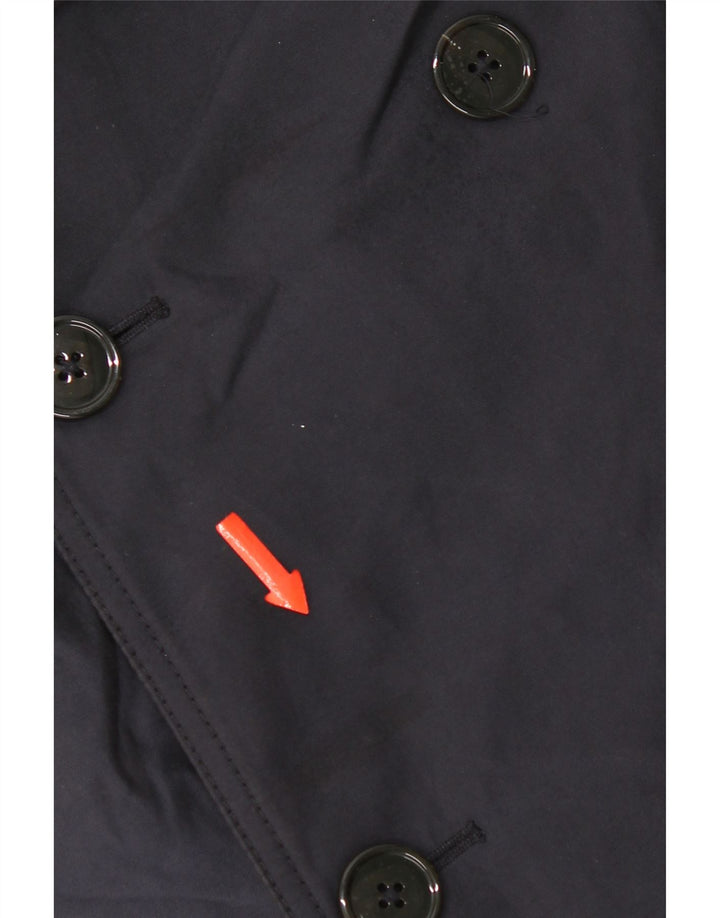 Zara Herre Trench Coat UK 40 Large Navy Blue Polyester