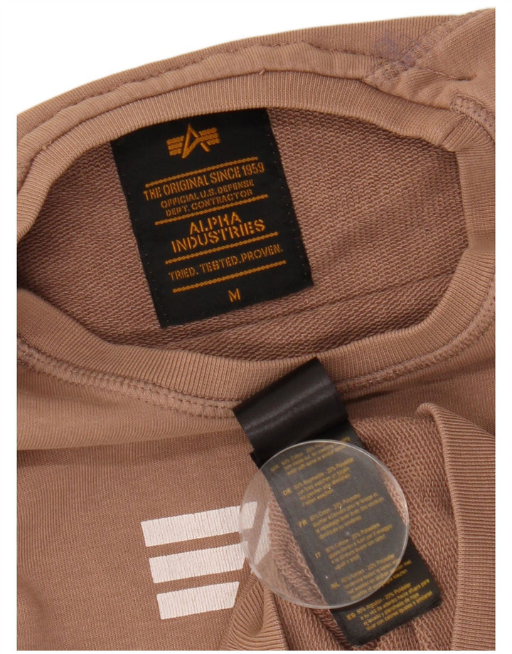 ALPHA INDUSTRIES Graphic Sweatshirt Jumper UK 14 Medium Brun