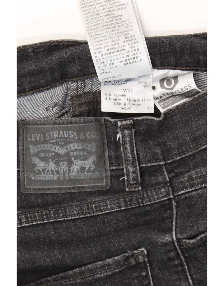 Levi's Distressed Skinny Jeans til kvinder W27 L27 sort bomuld