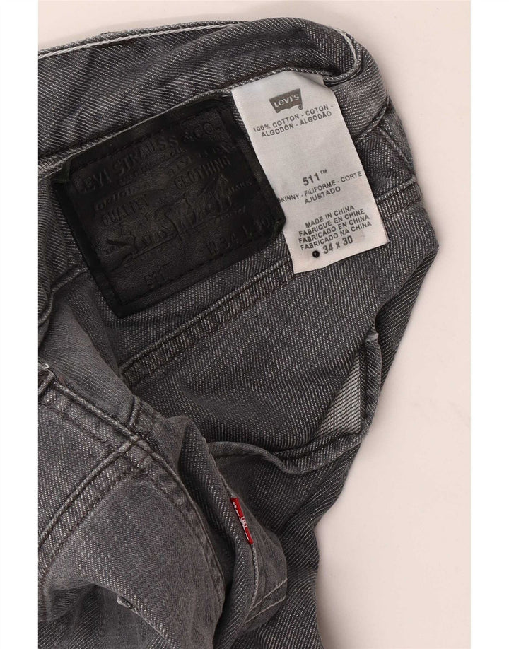 Levi's Herre 511 Slim Jeans W34 L30 Grå Bomuld