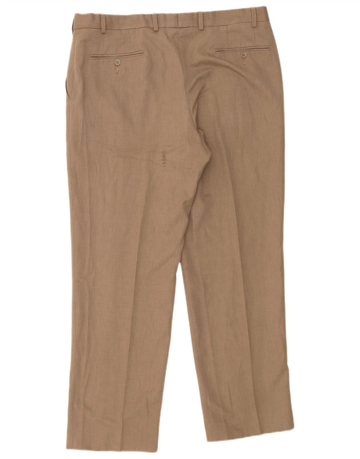 Marks & Spencer Straight Suit Bukser til mænd W38 L31 Beige Polyester