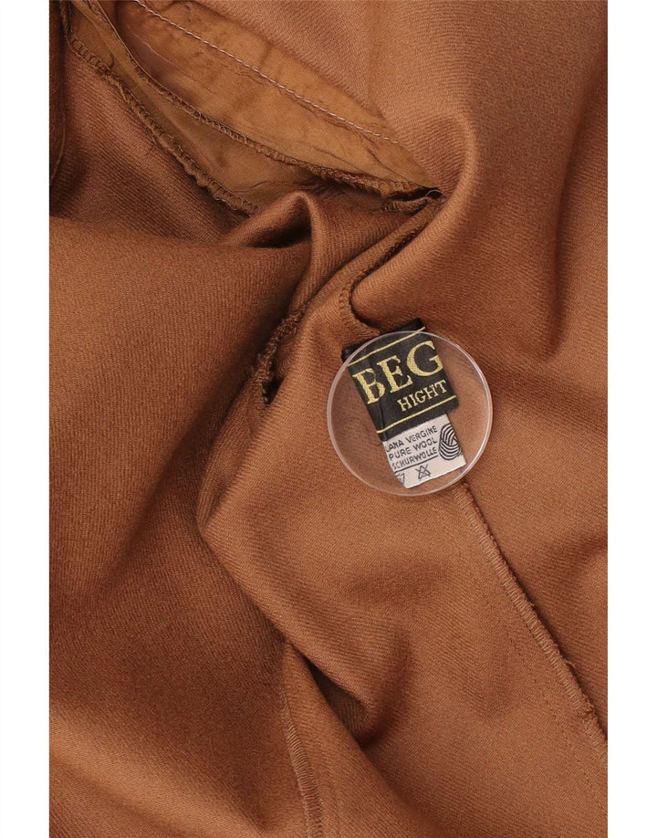 Vintage dame 2-knaps blazerjakke UK 14 Medium Brown Virgin Wool