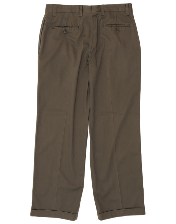 Eddie Bauer Herre Relaxed Fit Pegged Chino-bukser W34 L32 Khaki Bomuld