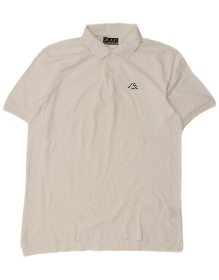 Kappa herre poloshirt XL hvid bomuld