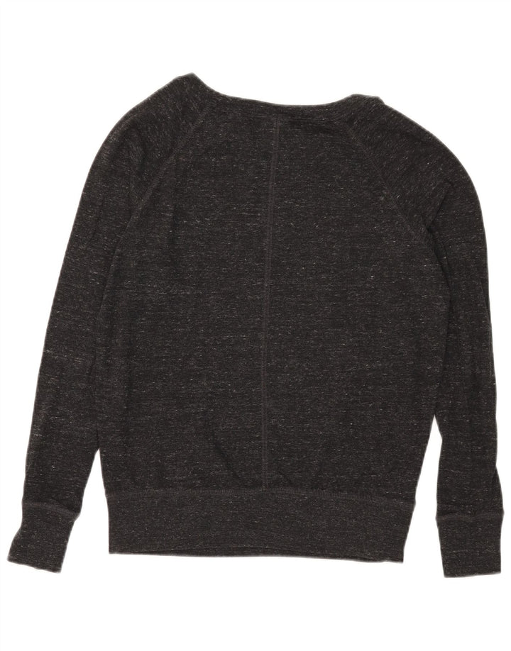 NIKE Graphic Sweatshirt Jumper UK 10 Small Black Flecked