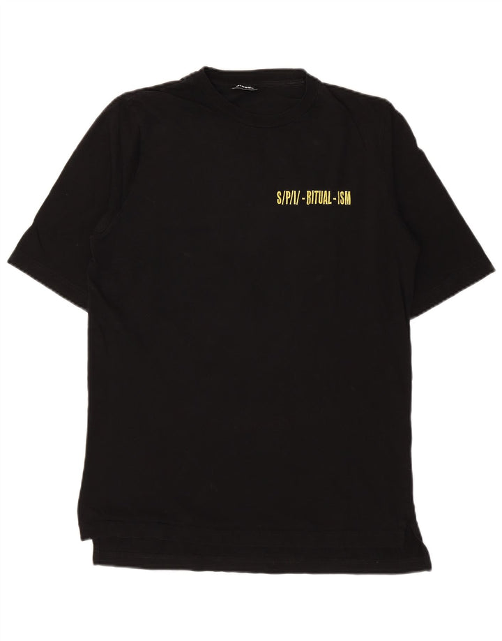 Diesel Herre grafisk T-shirt Top Lille sort bomuld