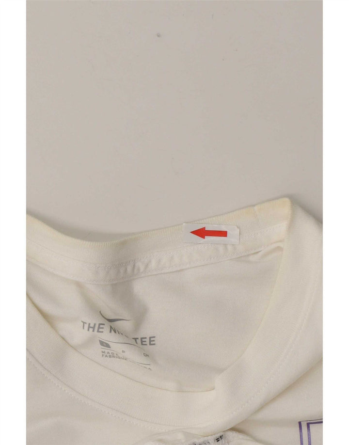 Nike T-shirt top til mænd, lille hvid geometrisk bomuld
