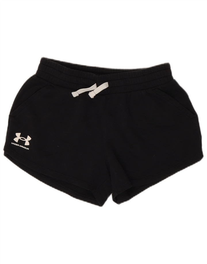 UNDER ARMOUR Womens Sport Shorts UK 10 Small  Black Cotton