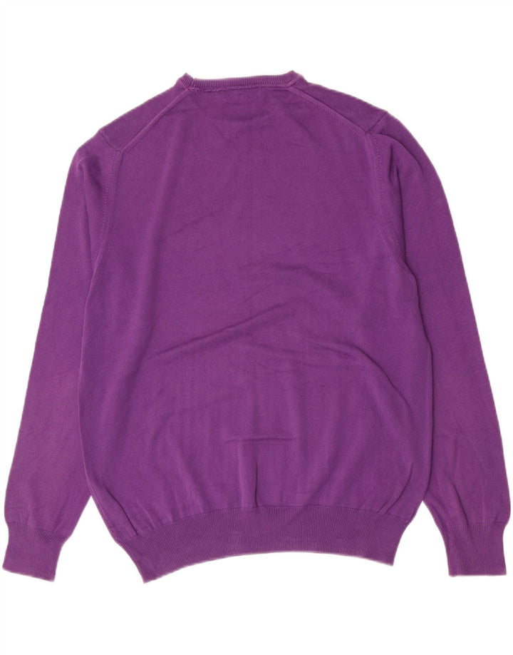 Zara Herre Jumper Sweater med rund hals Stor lilla bomuld