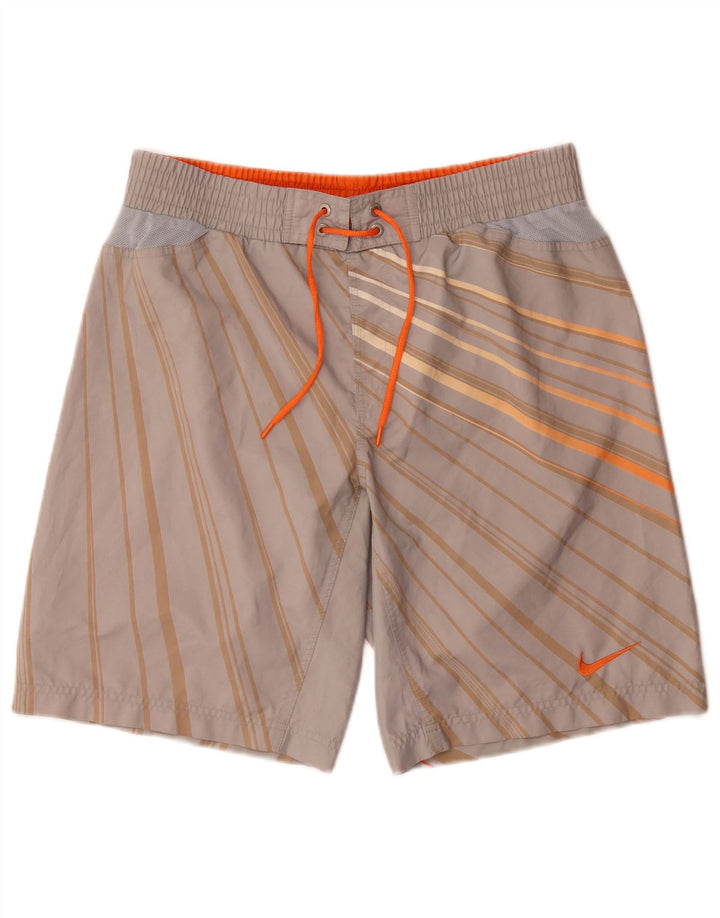 Nike Badeshorts til mænd mellem grå stribet polyester