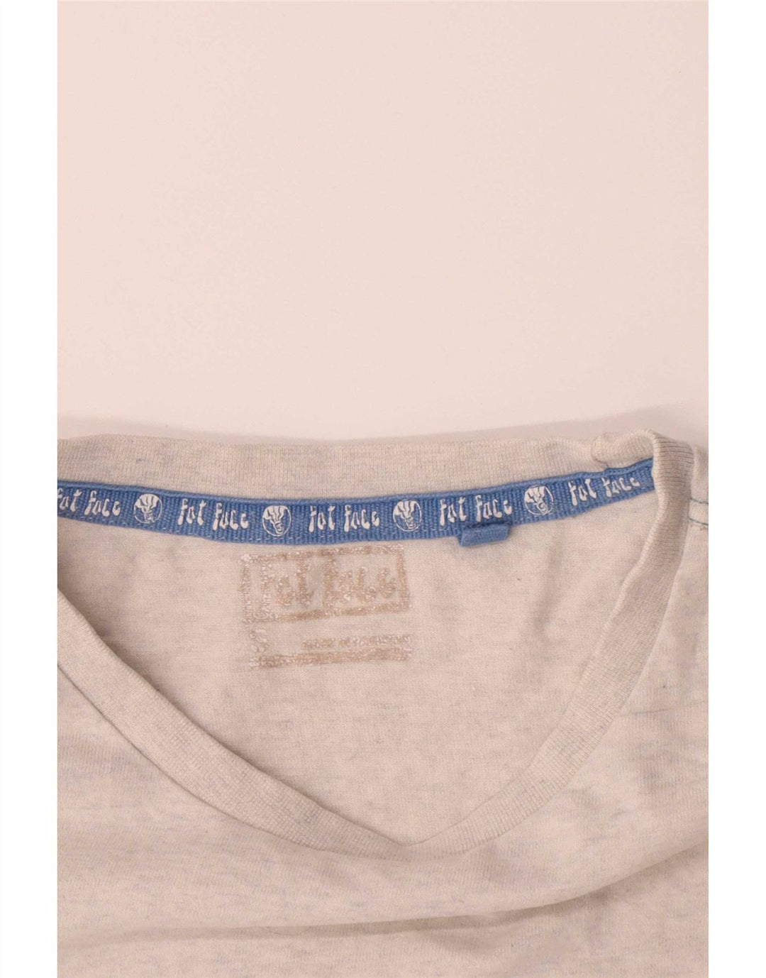 Fat Face Herre Grafisk T-Shirt Top Lille Grå