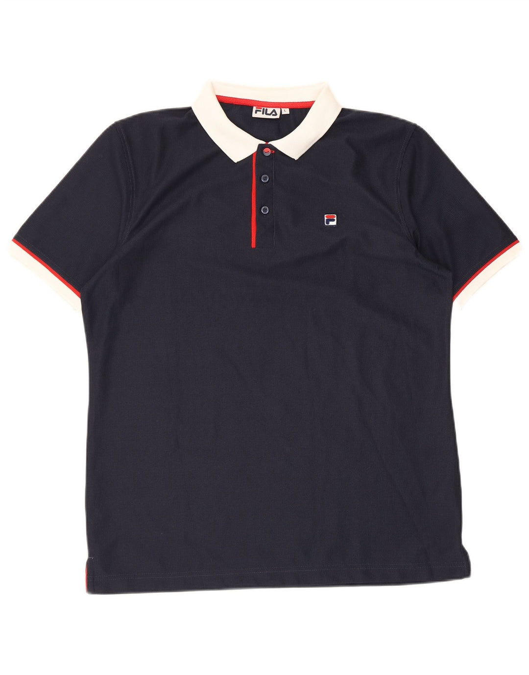 Fila Poloskjorte til mænd Large Navy Blue Colourblock Polyester
