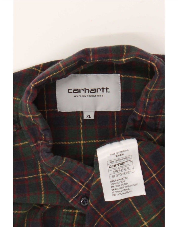 Carhartt Herre Flanellskjorte XL Grøn Ternet Bomuld