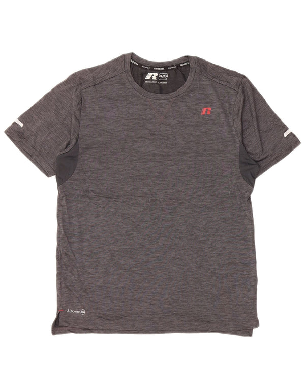 RUSSELL ATHLETIC Drenge Dri-Power T-Shirt Top 14-15 år XL Grå Flecked