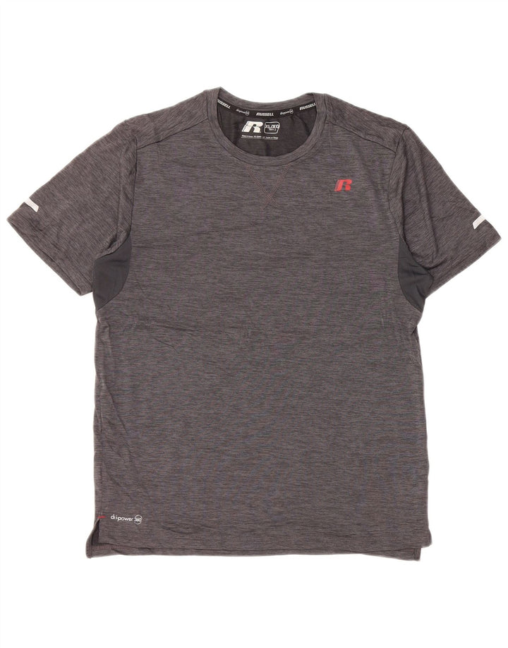 RUSSELL ATHLETIC Drenge Dri-Power T-Shirt Top 14-15 år XL Grå Flecked