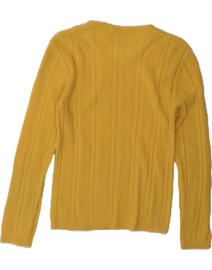 VINTAGE Womens Crew Neck Jumper Sweater UK 10 Small Yellow Wool Vintage Vintage and Second-Hand Vintage from Messina Hembry 