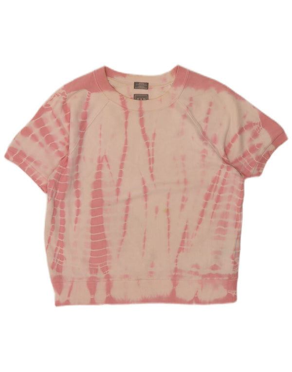 Gap Dame Kortærmet Sweatshirt Jumper UK 10 Small Pink Tie Dye