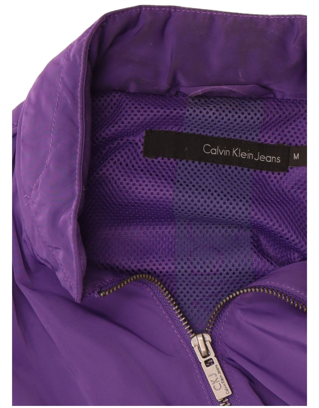 Calvin Klein Jeans Graphic Bomber Jacket til kvinder UK 14 Medium Purple