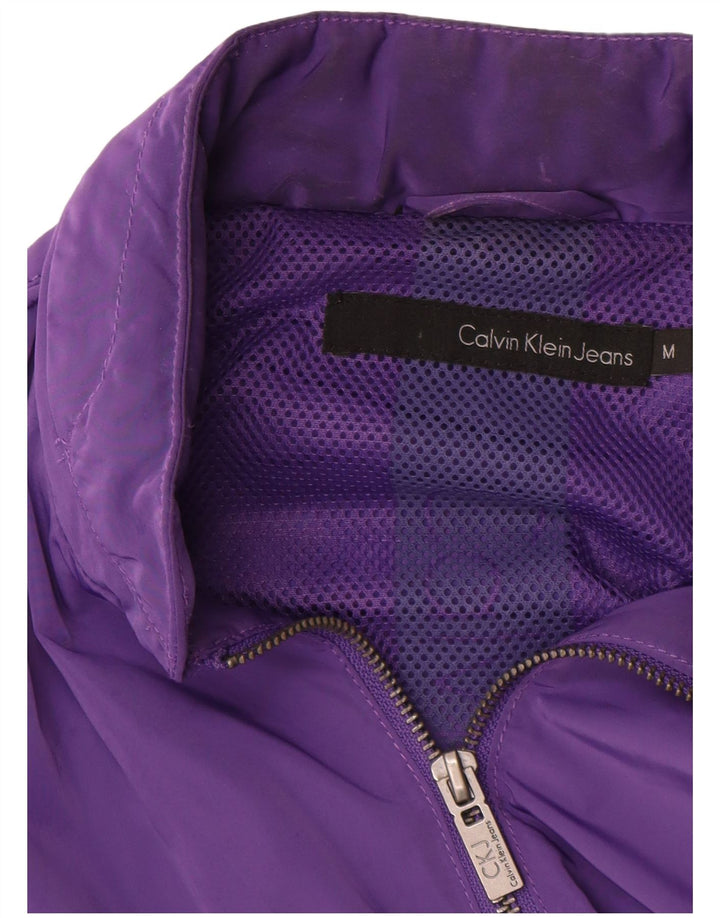 Calvin Klein Jeans Graphic Bomber Jacket til kvinder UK 14 Medium Purple